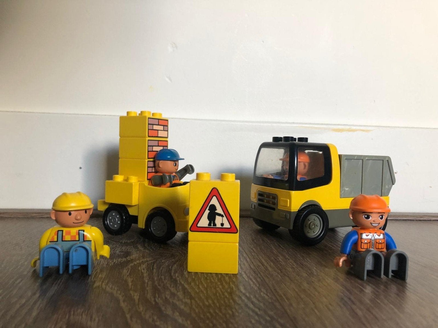 LEGO DUPLO bouwplaats met vrachtwagen, bouwvakkers en access, Ophalen of Verzenden, Gebruikt, Duplo