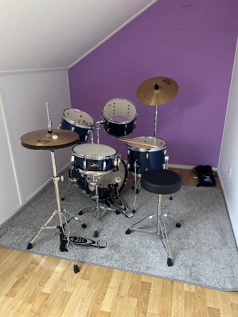 Pearl Roadshow Royal Blue Metallic drumstel incl bekkens, Ophalen, Nieuw, Pearl