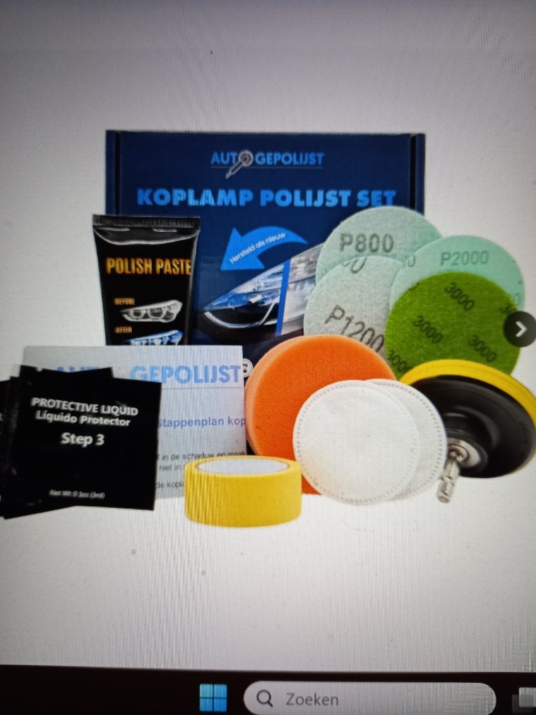 Auto koplampen polijstset, Ophalen