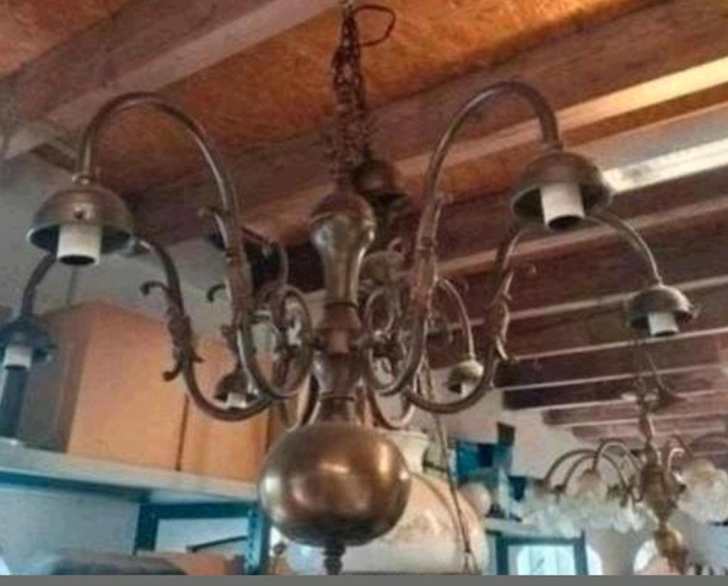 6 armige antieke lamp, Antiek en Kunst, Antiek | Lampen, Ophalen