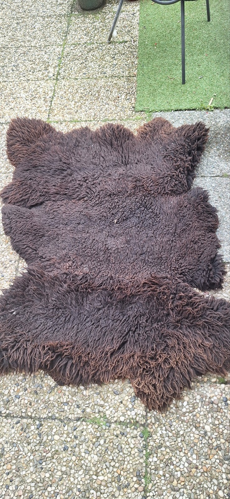 Grote schapenvacht - 3 aan elkaar, Ophalen, Gebruikt, 100 tot 150 cm, Bruin
