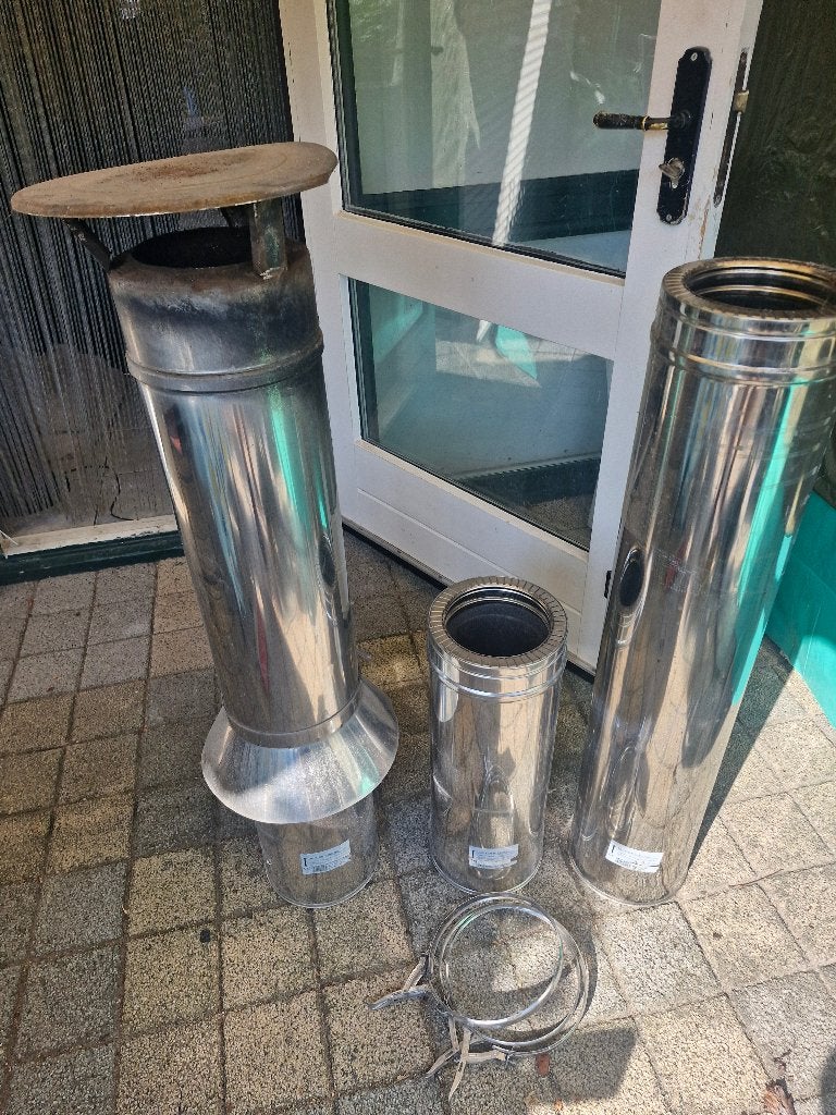 Rookgasafvoer voor houtkachel, Doe-het-zelf en Verbouw, Buizen en Afvoer, Ophalen, Afvoer, 2 tot 4 meter, Zo goed als nieuw