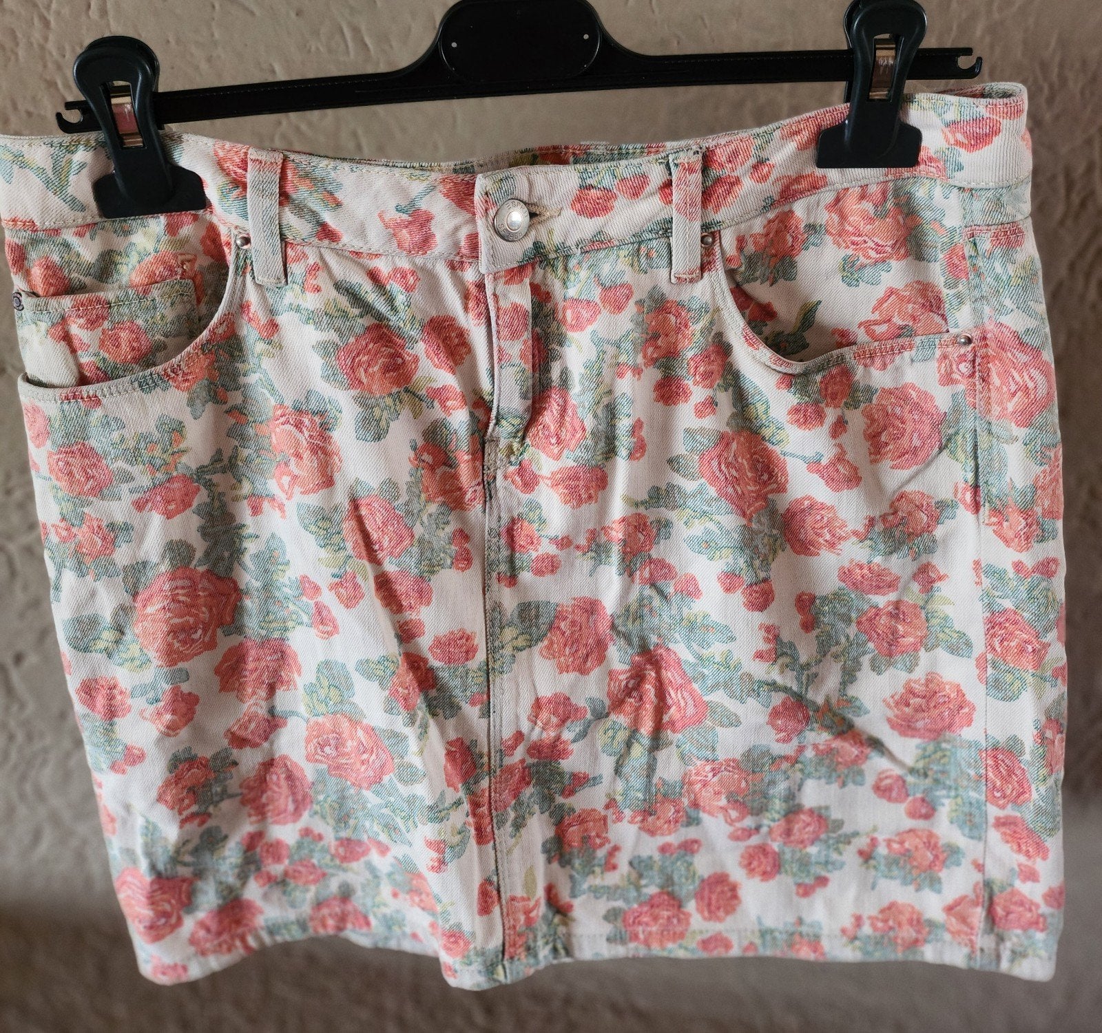 Esprit Denim bloemenrokje maat 38/40 (M), Maat 38/40 (M), Meerkleurig, Ophalen of Verzenden, Gedragen