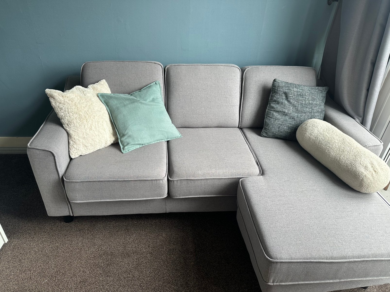 Moderne lichtgrijze hoekbank Seats and Sofas, Ophalen, Nieuw
