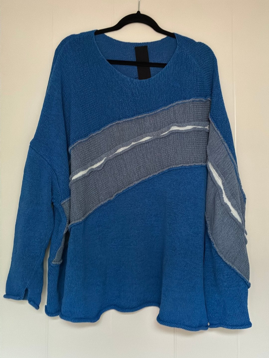 Rundholz katoenen trui blauw/ grijs en wit, Ophalen of Verzenden, Zo goed als nieuw, Grijs
