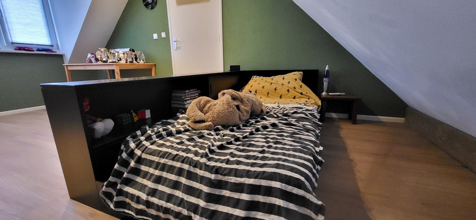 WOOOD Connect hoekbed grenen zwart (moet weg! t.e.a.b.), Ophalen, Gebruikt, 90 cm, Eenpersoons