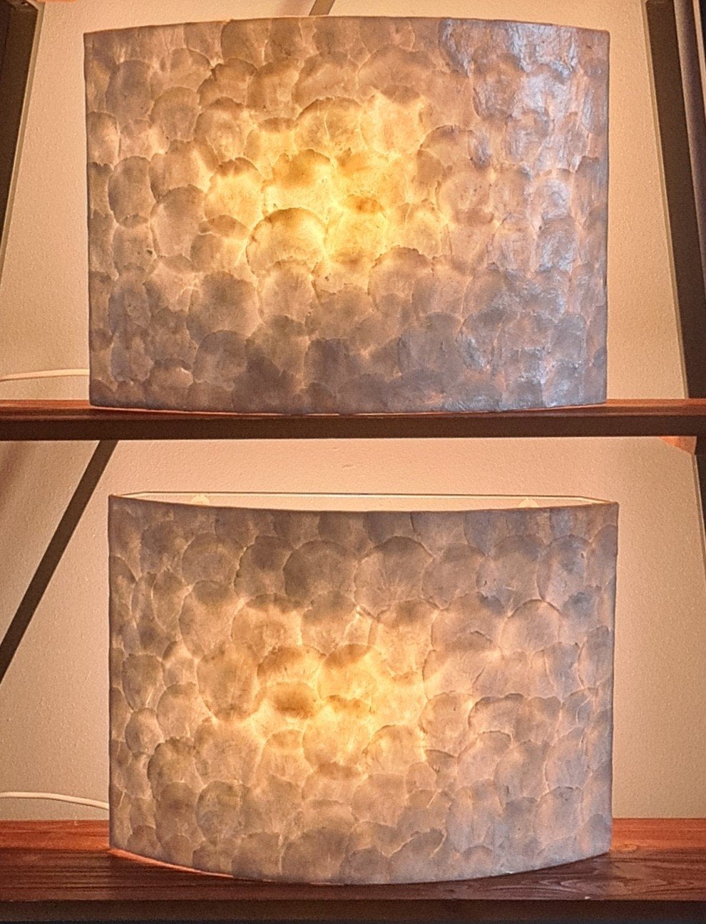 Wandlamp Full Shell Rechthoek set van 2 Parelmoer, Ophalen, Overige materialen, Wandlamp