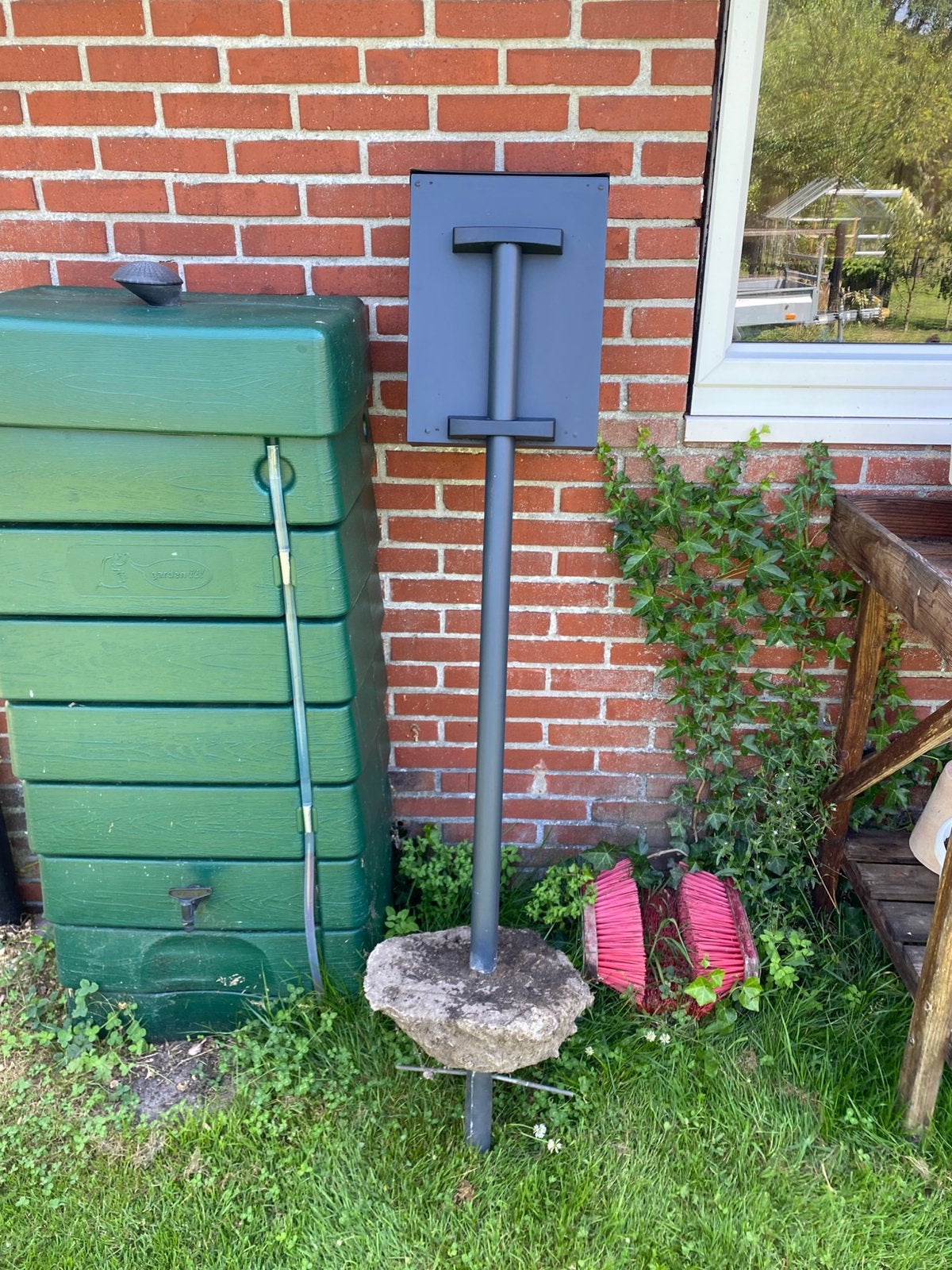 Decayeux / Brabantia Brievenbuspaal Universeel Antraciet, Ophalen, Gebruikt, Rvs, Staande brievenbus