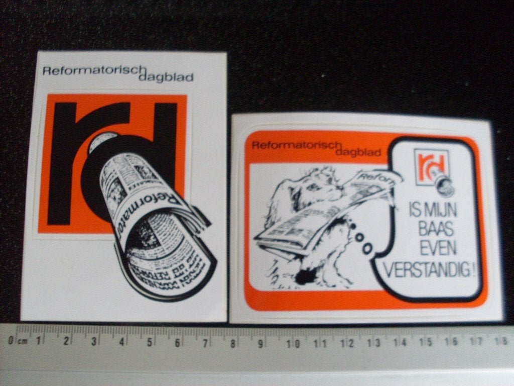 2x sticker Reformatorisch dagblad RD logo, Verzamelen, Verzenden, Zo goed als nieuw, Bedrijf of Vereniging