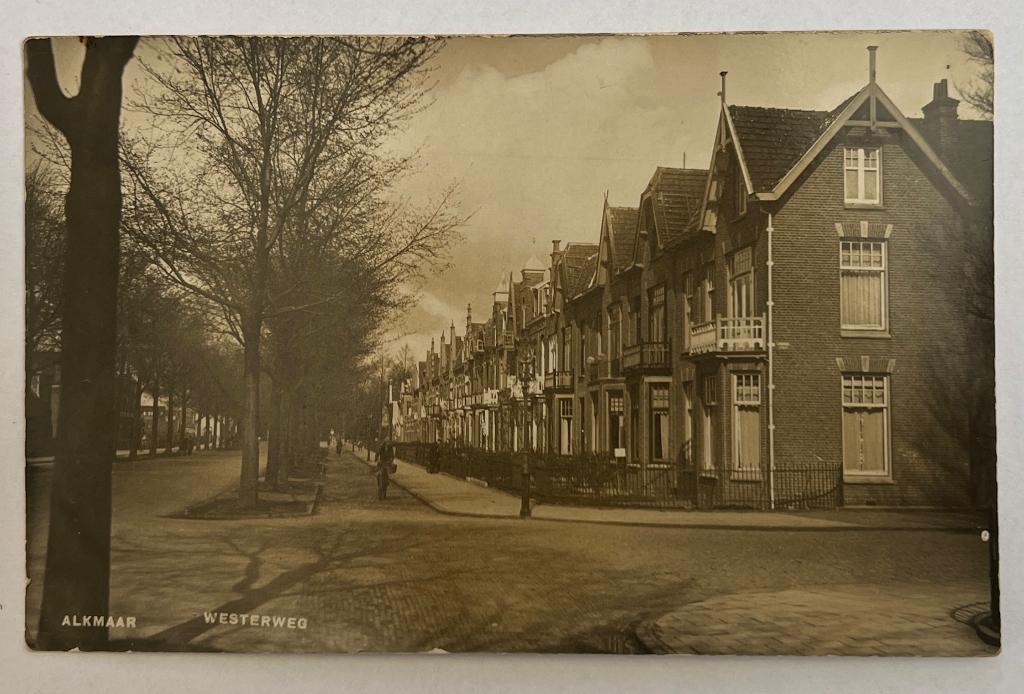 Oude foto/briefkaart Westerweg Alkmaar, Verzamelen, Ansichtkaarten | Nederland, Ongelopen, Noord-Holland, Voor 1920, Ophalen of Verzenden