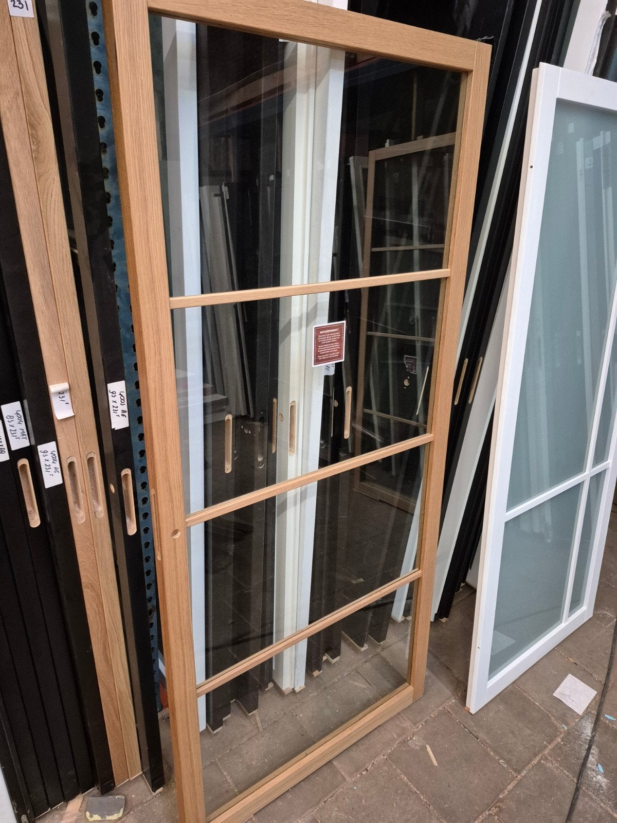 93x201,5cm stomp eiken staallook blank vh glas bk1