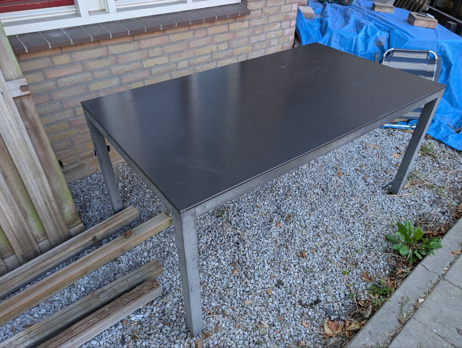 Tuintafel gratis ophalen, Tuin en Terras, Tuintafels, Ophalen of Verzenden, Gebruikt, Rechthoekig