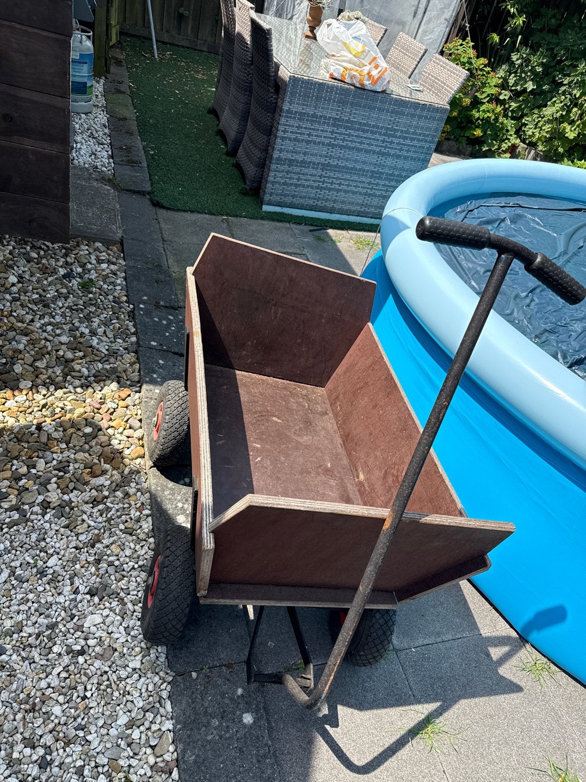 Stevige houten bolderkar voor tuin of strand, Ophalen, Gebruikt