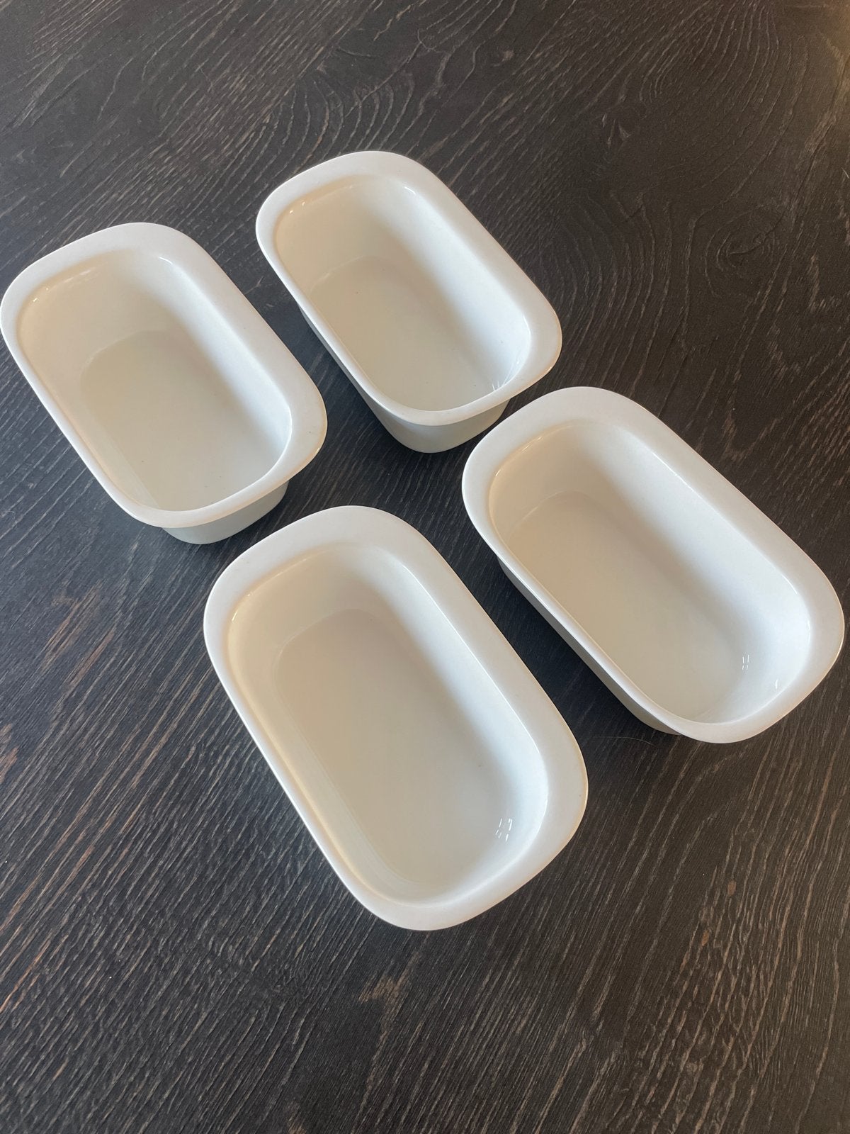 Set van 4 witte serveerkommen - Extra Strong New Bone China, Overige merken, Ophalen of Verzenden, Zo goed als nieuw, Kom(men)