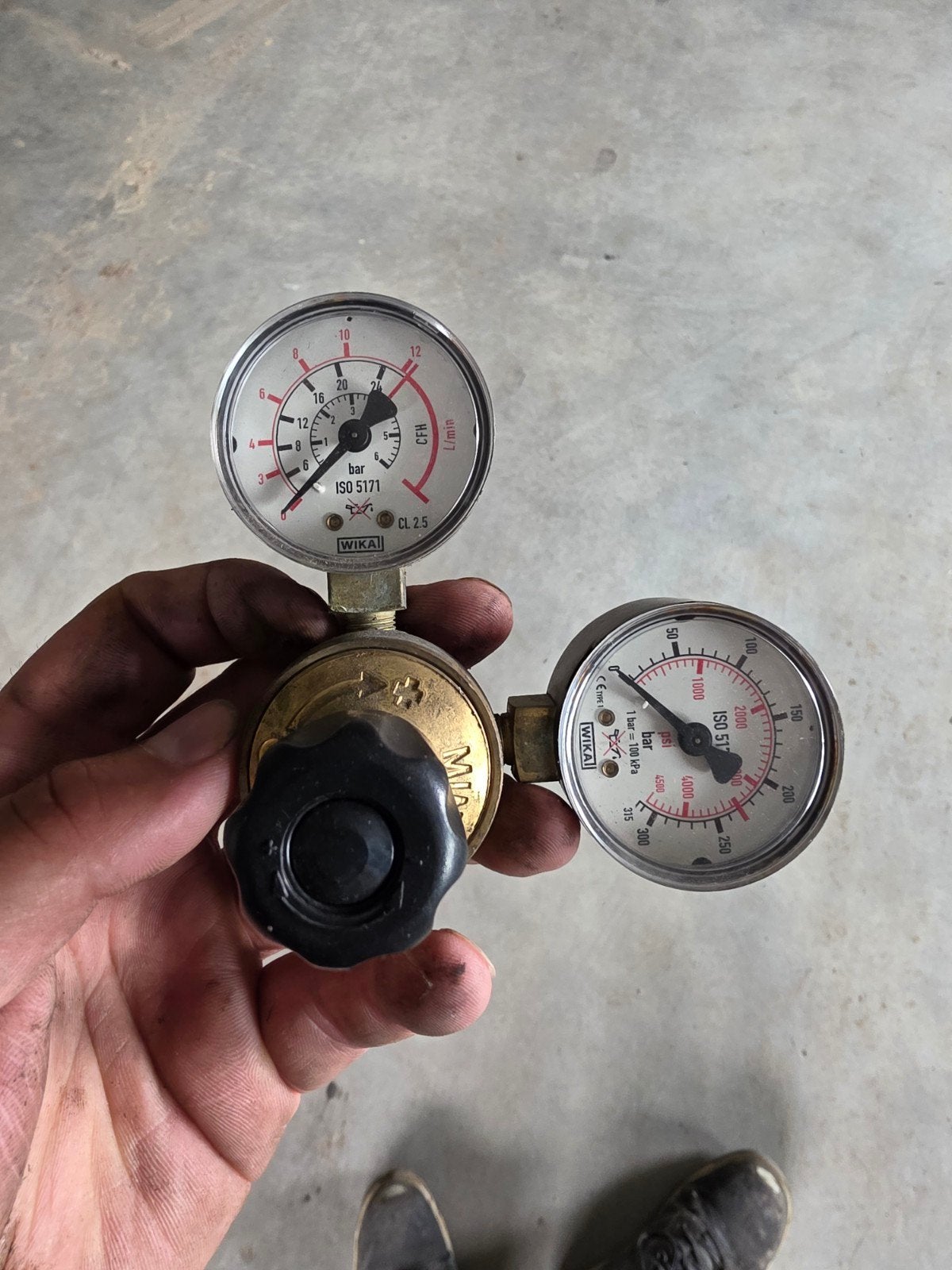 Manometer met flowmeter voor lasapparaat, Ophalen of Verzenden, Gebruikt, Overige typen