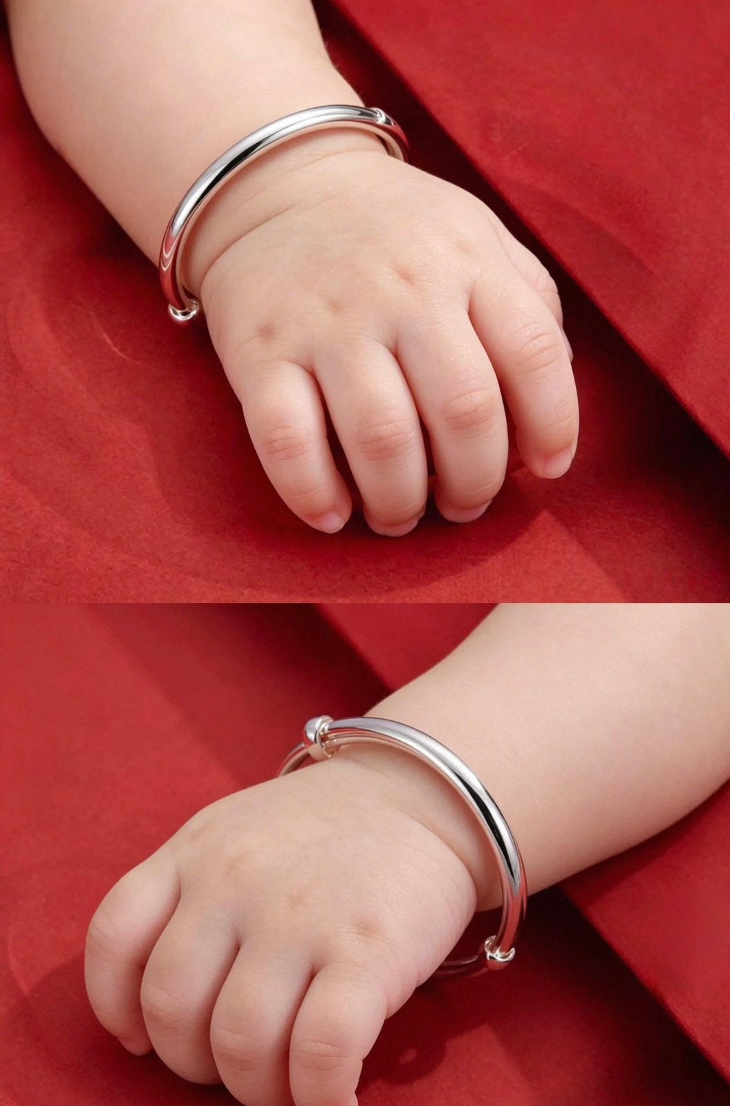 999 Silver Baby Bangles (Pair). Gift Box & Certificate, Ophalen of Verzenden, Nieuw
