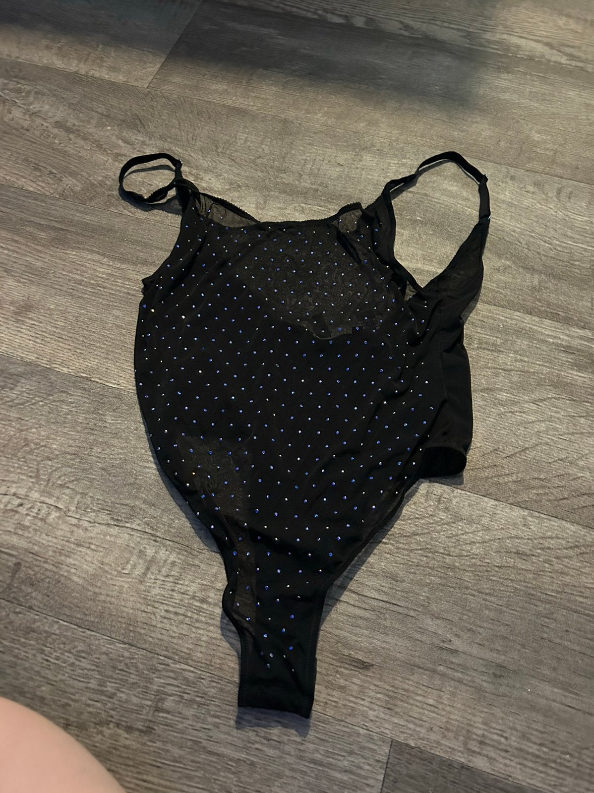 Guess body transparant met glitter, maat L, Kleding | Dames, Ophalen of Verzenden, Zwart, Body of Korset