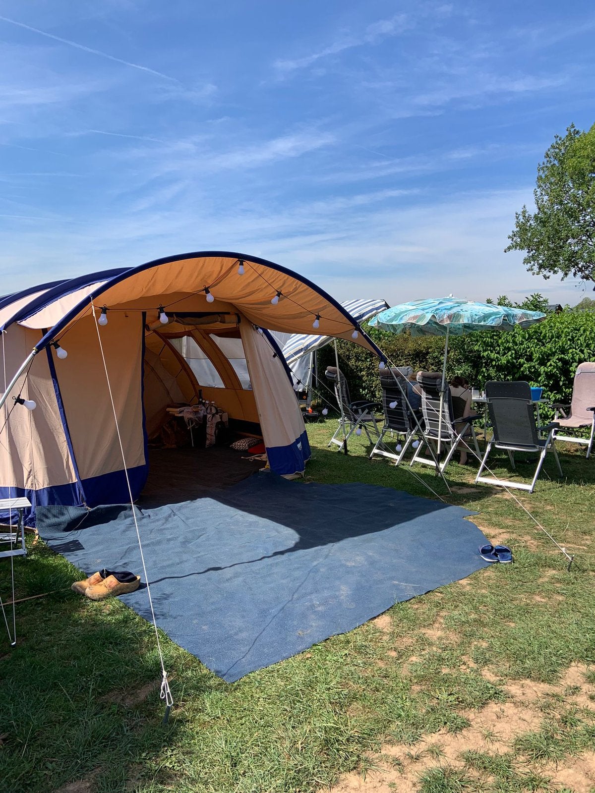 Vrijbuiter Michagan 6 persoons tunnel tent katoen., Caravans en Kamperen, Tenten, Ophalen, Gebruikt, Tot en met 6