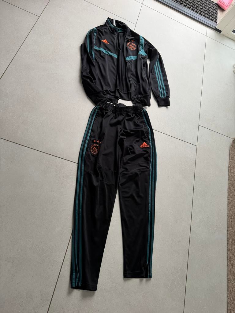 Adidas Ajax trainingspak zwart met groen, Maat 38/40 (M), Zwart, Overige typen, Ophalen of Verzenden