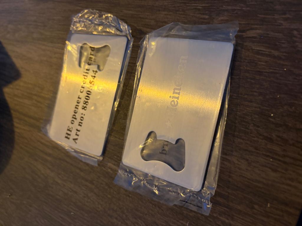 Heineken credit card opener splinternieuw, Ophalen, Zo goed als nieuw, Flesopener, Heineken