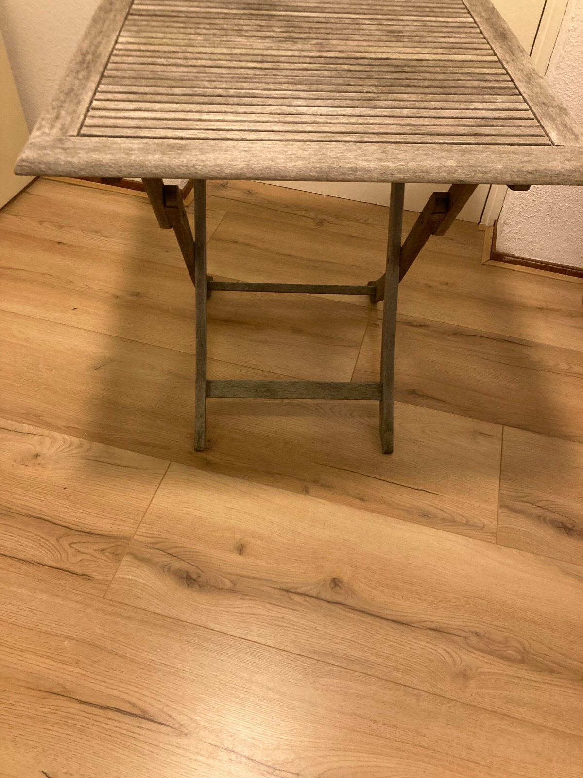 Teakhouten tuintafel 80x80 cm, Ophalen, Gebruikt, Tot twee personen, 50 tot 100 cm