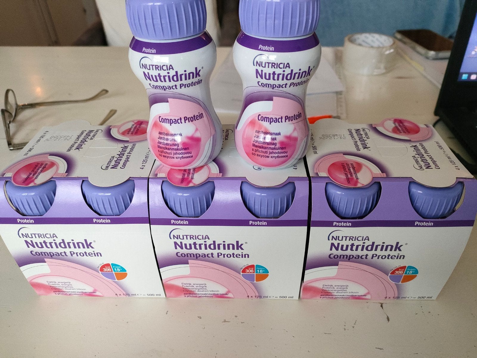 nutridrink compact protien aardbei 14 flesjes 24/12/2026, Ophalen of Verzenden