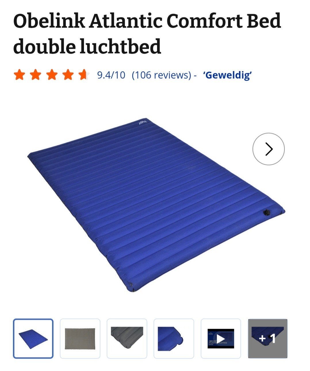 Obelink Atlantic Comfort Bed dubbel luchtbed, Ophalen, Zo goed als nieuw, 2-persoons