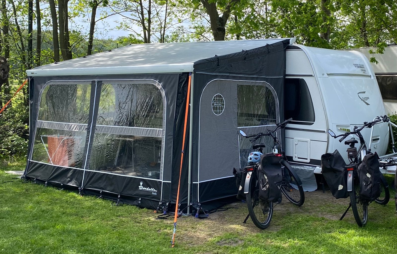Isabella buddy luifeltent voor luifelbreedte 405-435cm, Ophalen, Zo goed als nieuw
