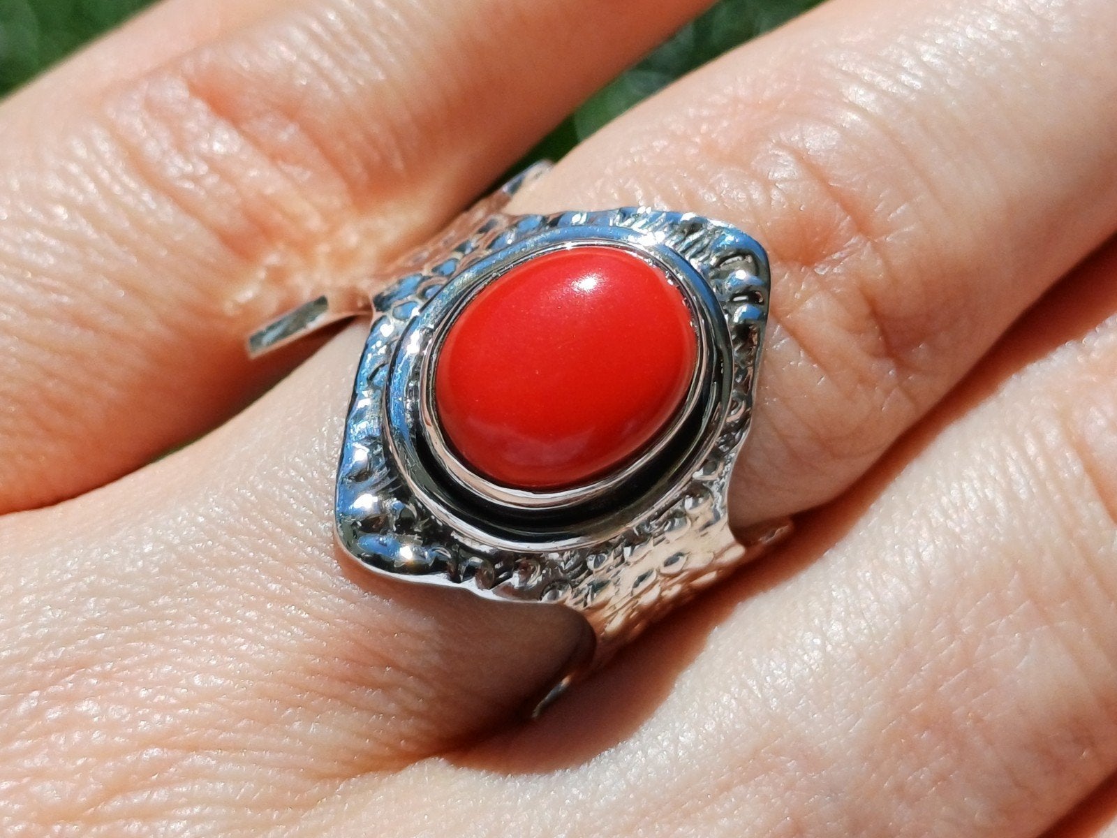 Vanoli 925 zilveren ring koraal maat 17 verstelbaar, Daiva1973@hotmail.com, Vanoli, Amsterdam, Nieuw