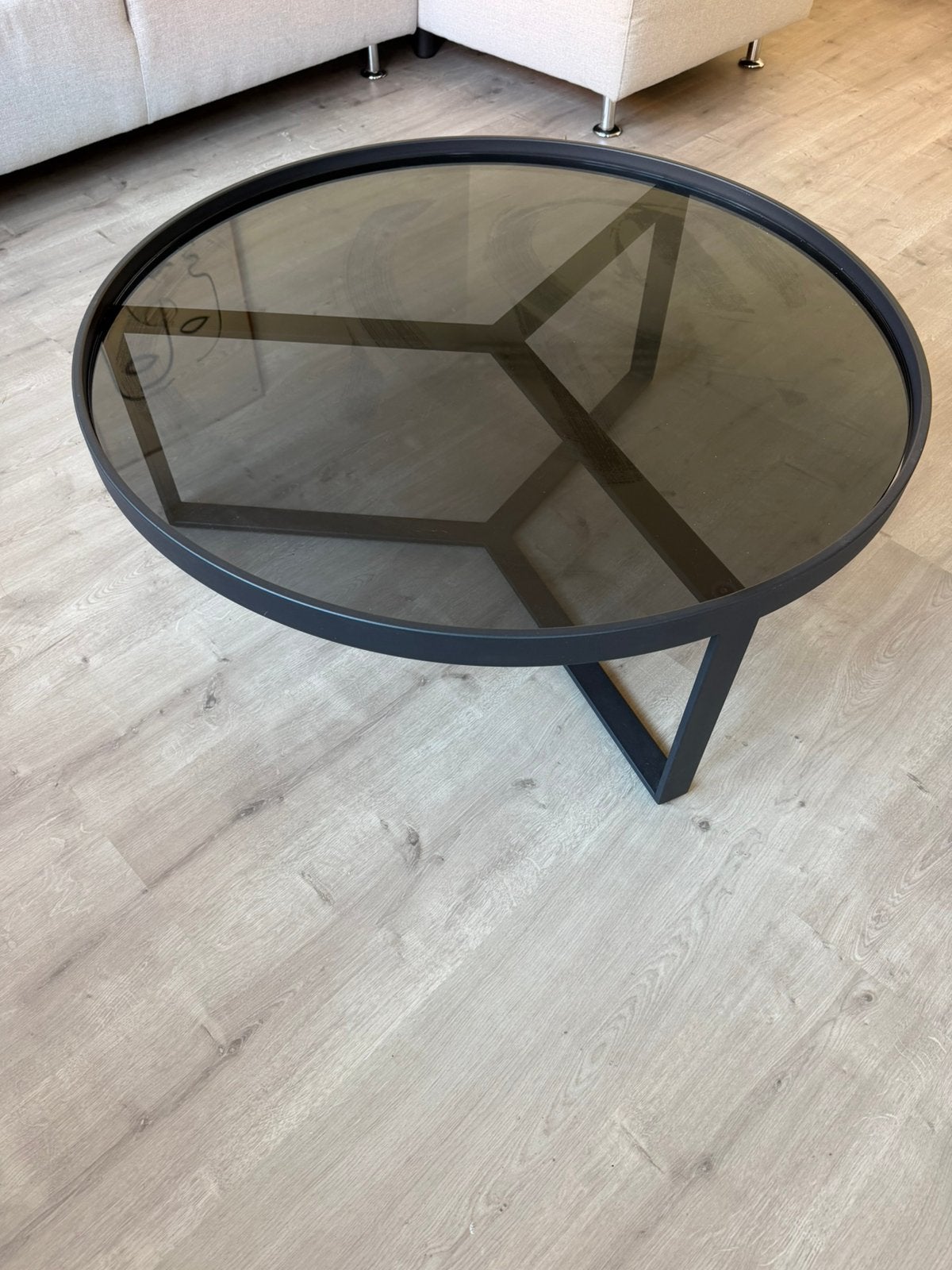 MADE salontafel 90cm, Huis en Inrichting, Tafels | Salontafels, Ophalen, 50 tot 100 cm, Rechthoekig, Glas