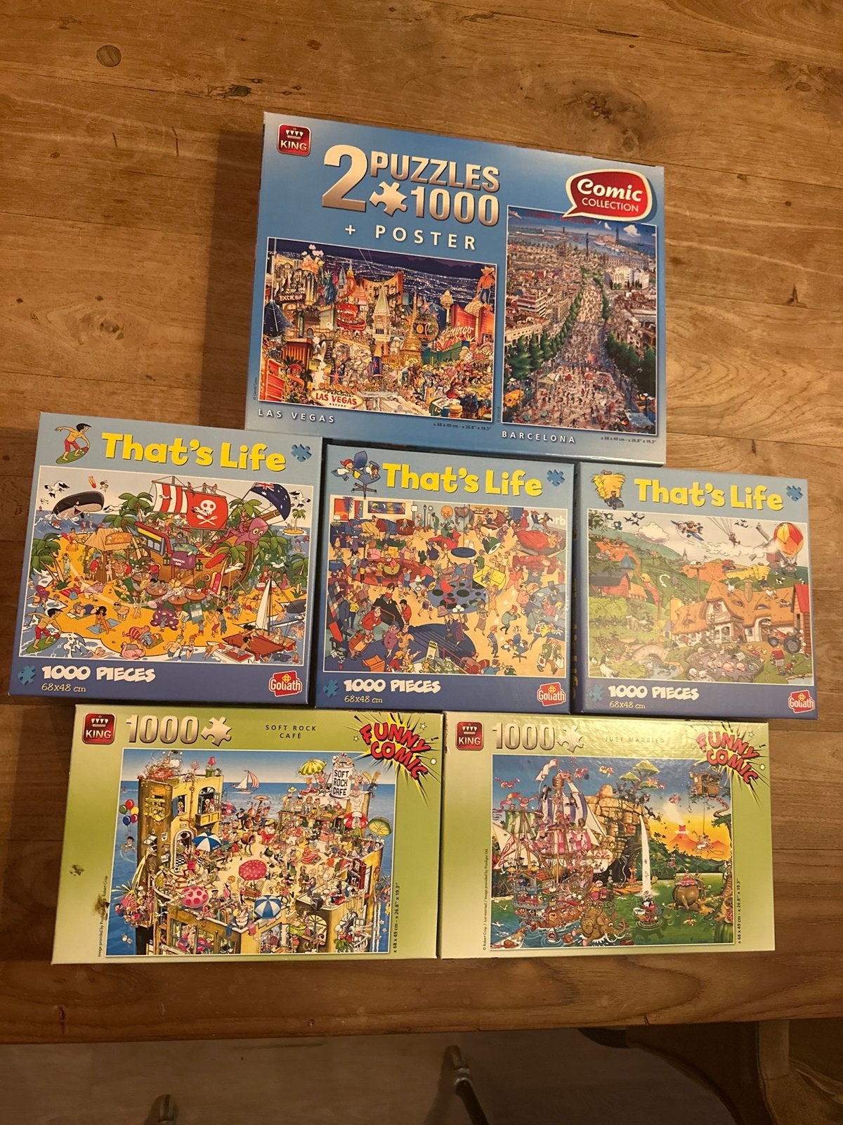 Grote collectie legpuzzels (7 stuks) - 1000 stukjes, Ophalen, 500 t/m 1500 stukjes, Gebruikt, Legpuzzel