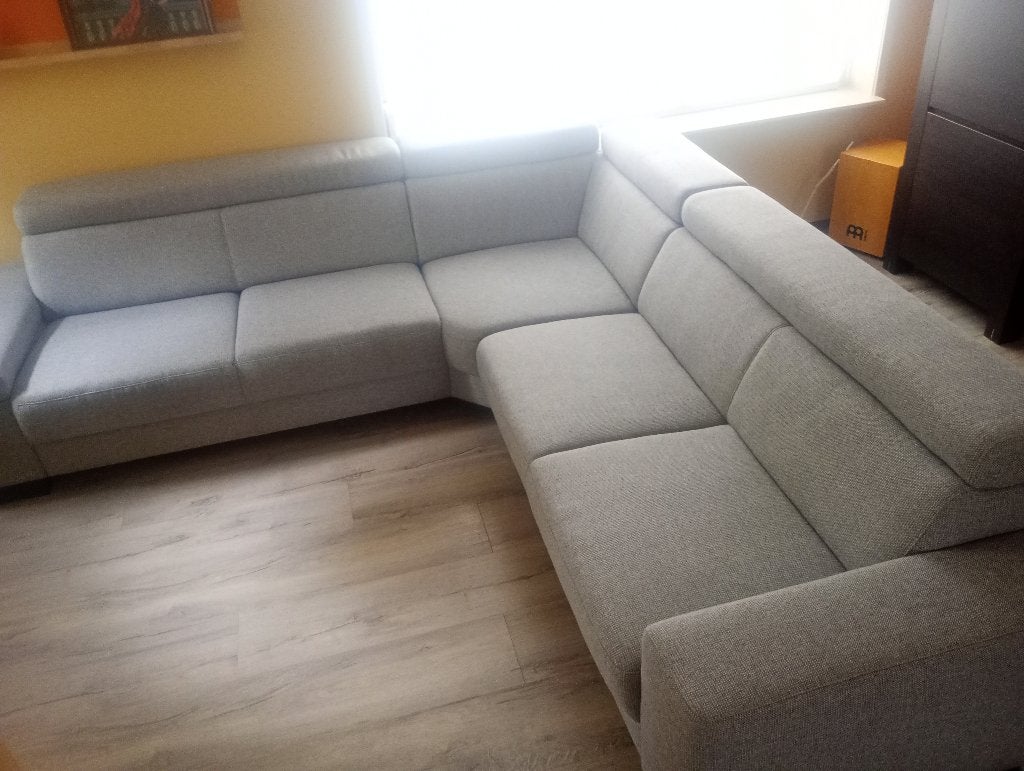 Mooi bankstel  |  Grijs stof, Huis en Inrichting, Ophalen, Gebruikt, Minder dan 75 cm, Vierpersoons of meer