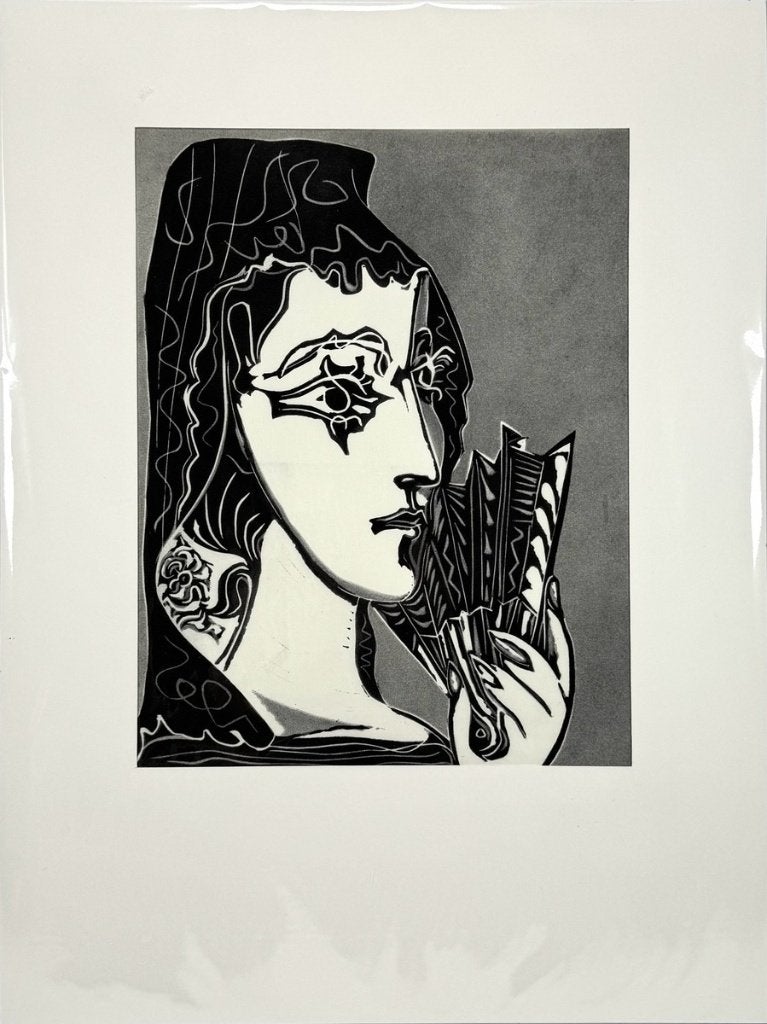 1106. Heliogravure, Pablo Picasso – "L'Espagnole", 20e eeuw, 25 cm, Portret, 19 cm, Ophalen of Verzenden
