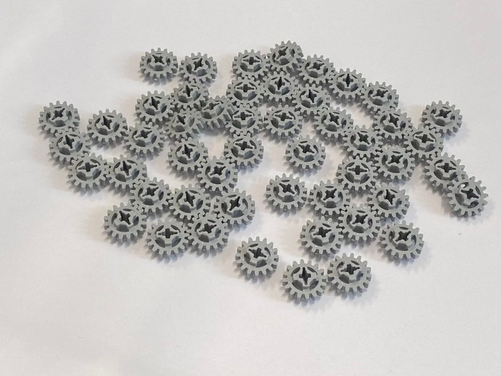 Partij 50x nieuwe lichtgrijze Lego Technic tandwielen, Overige thema's, Lego, Nieuw, Ophalen of Verzenden