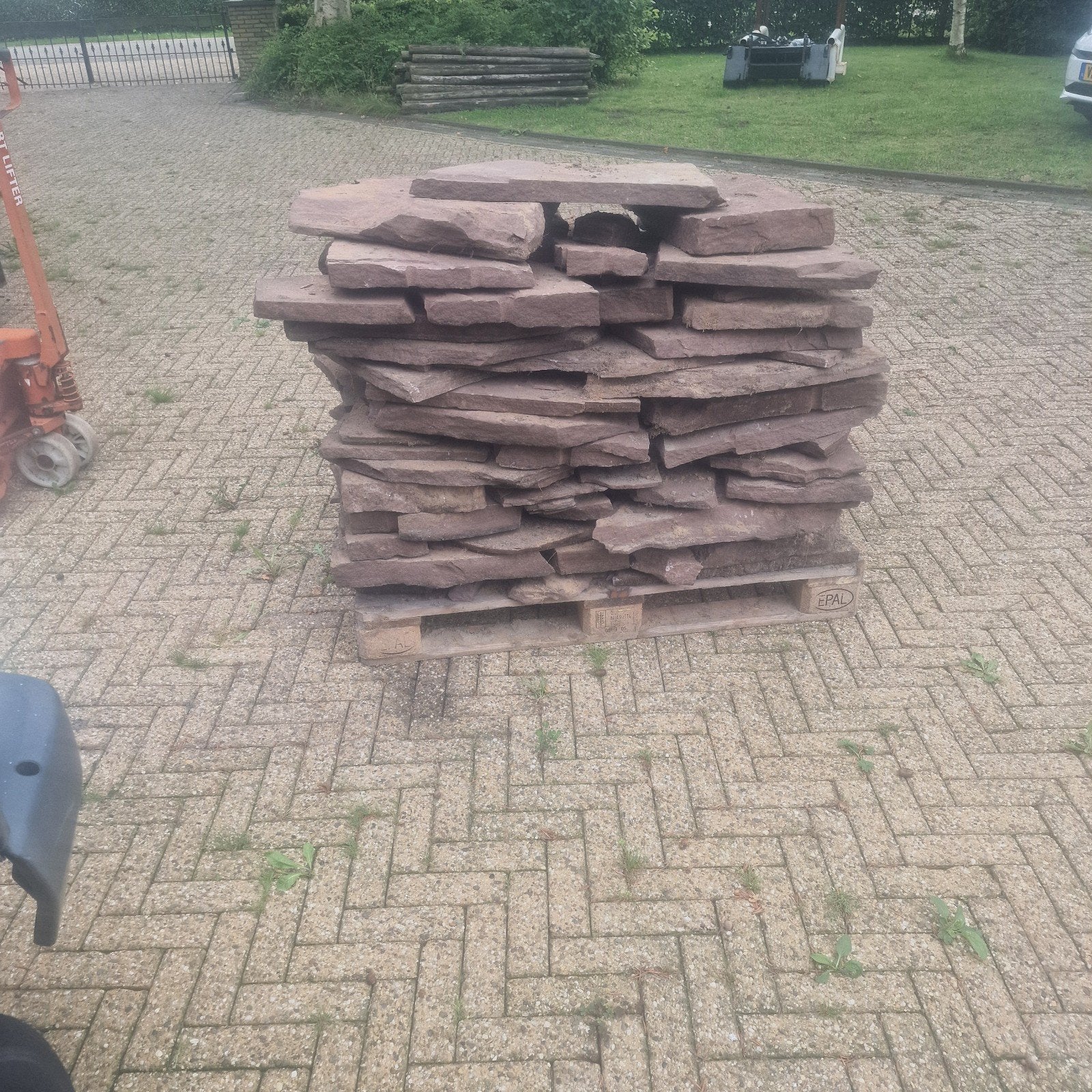 Natuursteen terrastegels - Gebruikt, Tuin en Terras, Gebruikt, Ophalen of Verzenden, Terrastegels, Natuursteen