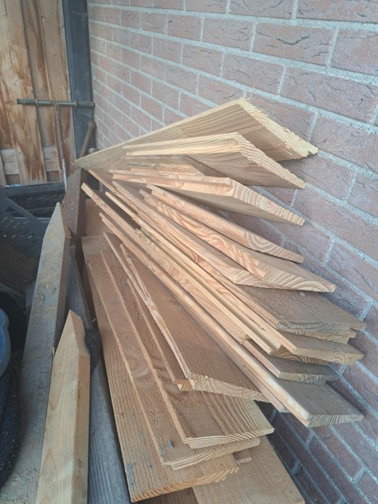 Diverse houten planken en balken, Gebruikt, 25 tot 50 mm, Grenen, Ophalen of Verzenden