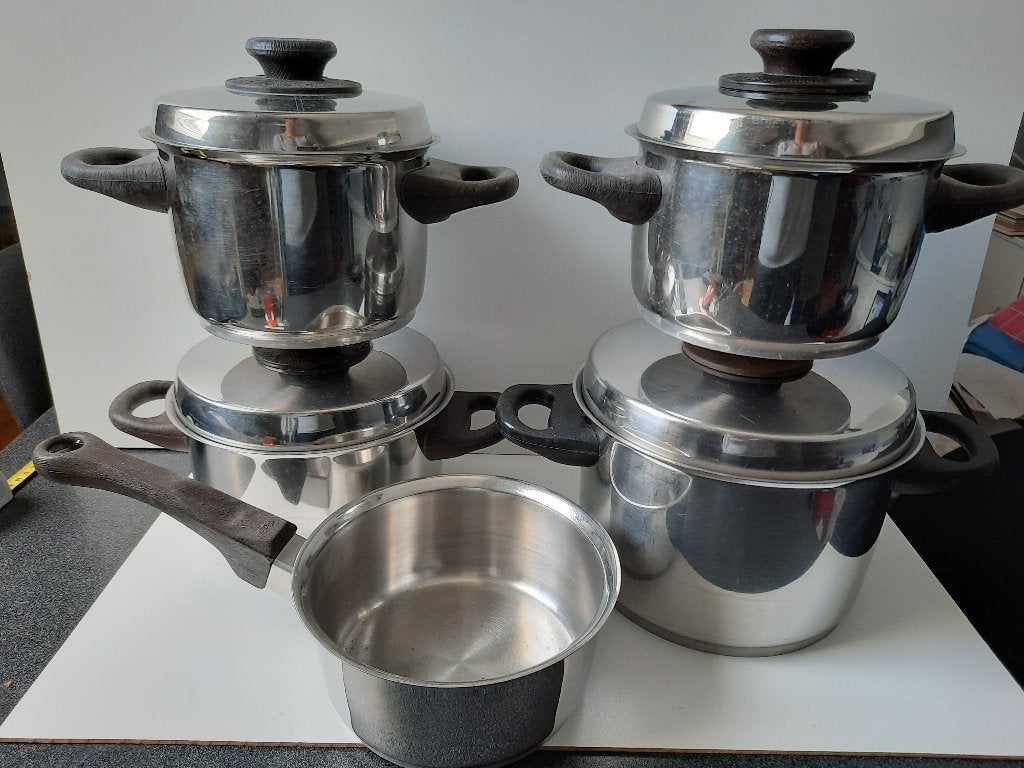Fissler pannenset, Ophalen of Verzenden, Gebruikt, Rvs, Pannenset