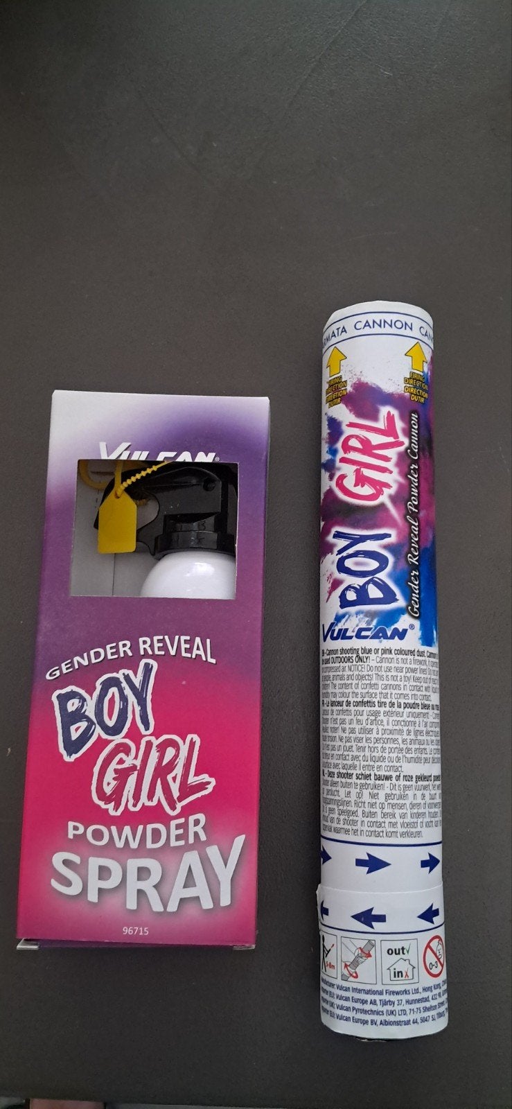 Gender Reveal Poeder Spray & poeder Kanon - Roze, Ophalen, Nieuw, Versiering, Geboorte of Huwelijk