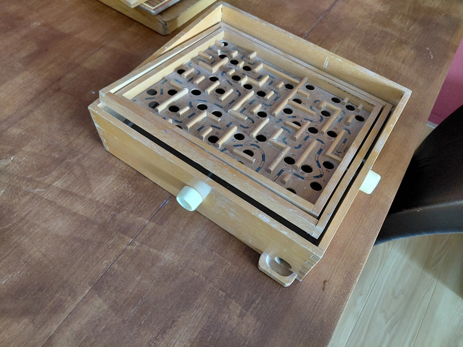 Vintage houten doolhof spel - Balans en behendigheid, Ophalen of Verzenden, Gebruikt, Jongen of Meisje