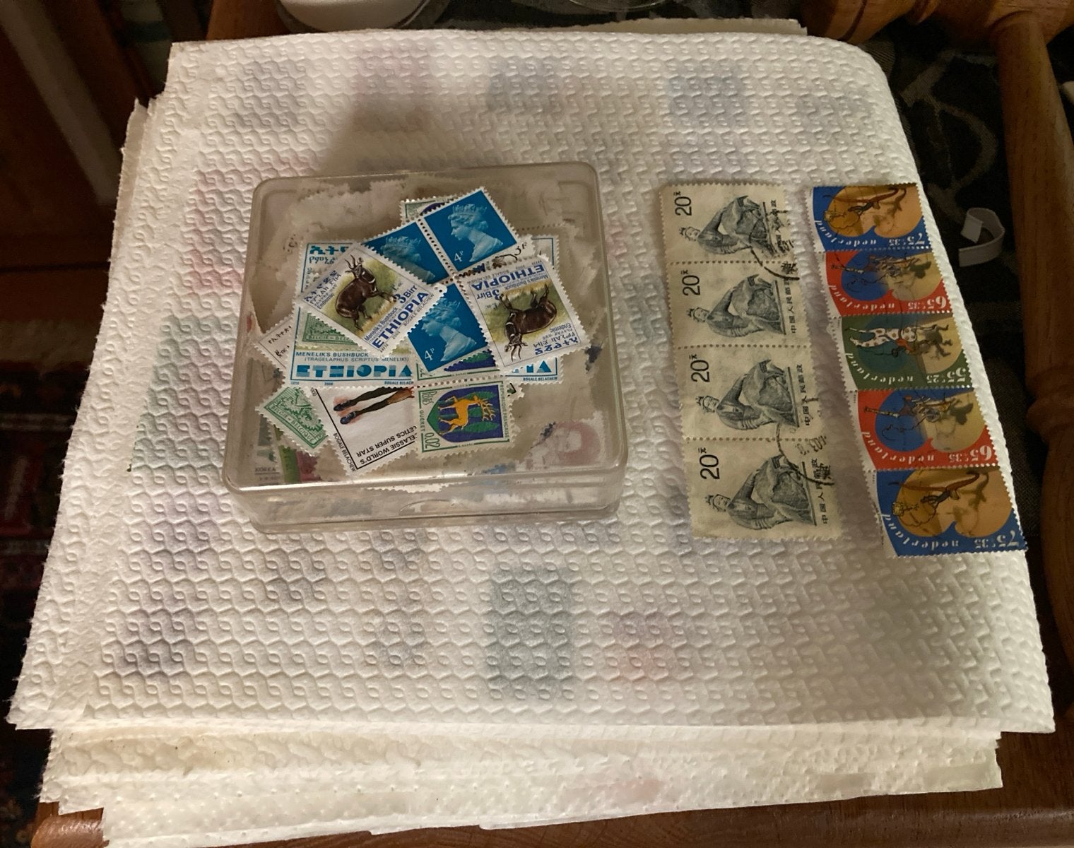 Diverse postzegels: Ethiopië, China, Nederland (gestempeld), Postzegels en Munten, Ophalen of Verzenden, Na 1940, Gestempeld
