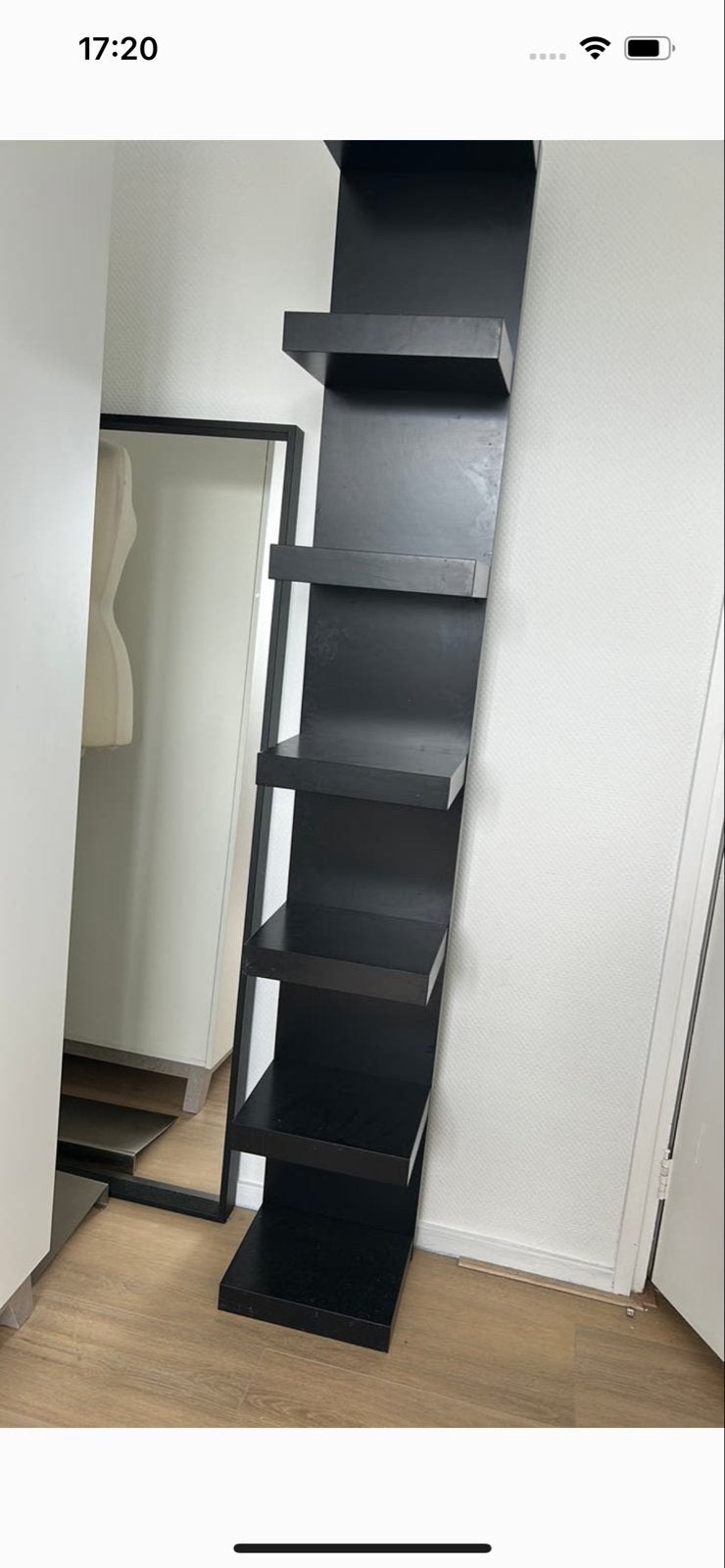 IKEA LACK Wandrek zwartbruin 30x190 cm, Ophalen, Met plank(en), Minder dan 50 cm, Gebruikt