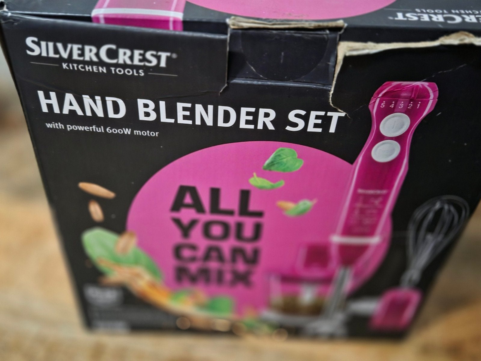 SilverCrest Handblender Set - Roze (600W), Minder dan 1 liter, Ophalen of Verzenden, Zo goed als nieuw, 3 snelheden of meer