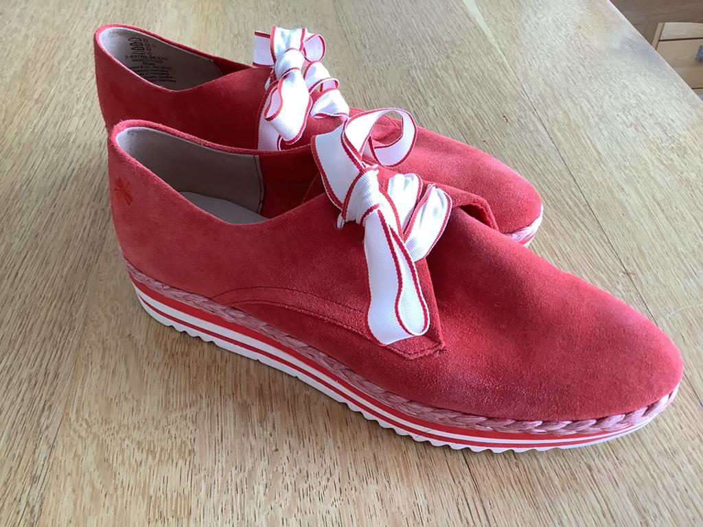 Mooie geheel leren schoenen Marco Tozzi mt41, rood., Verzenden, Zo goed als nieuw, Rood