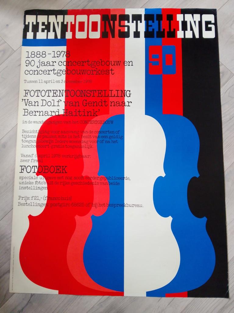 Concertgebouw Tentoonstelling Poster 1978, Ophalen of Verzenden, A1 t/m A3, Muziek, Rechthoekig Staand