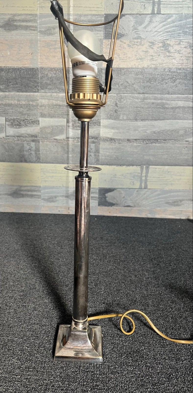 Verzilverde lampenvoet zonder kap, Ophalen of Verzenden