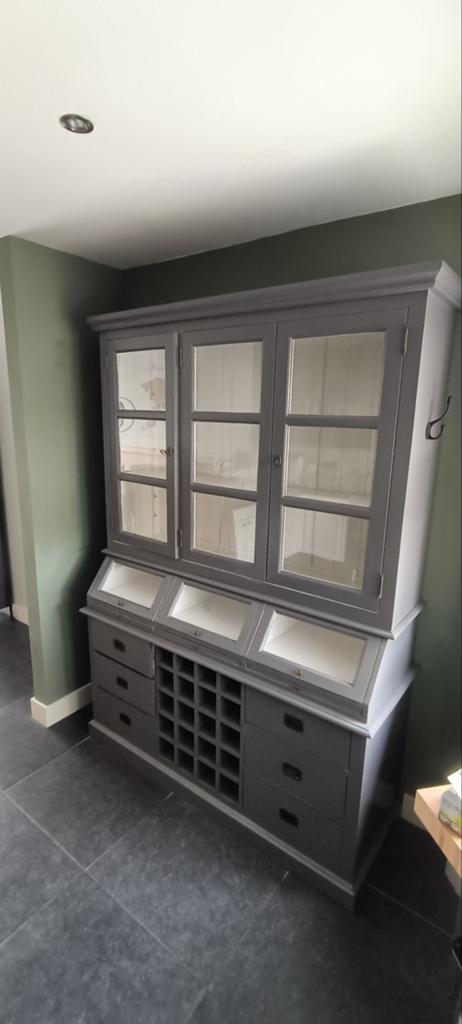 Mooie,houten buffet/apothekerskast, Ophalen, Gebruikt, 200 cm of meer, Met deur(en)