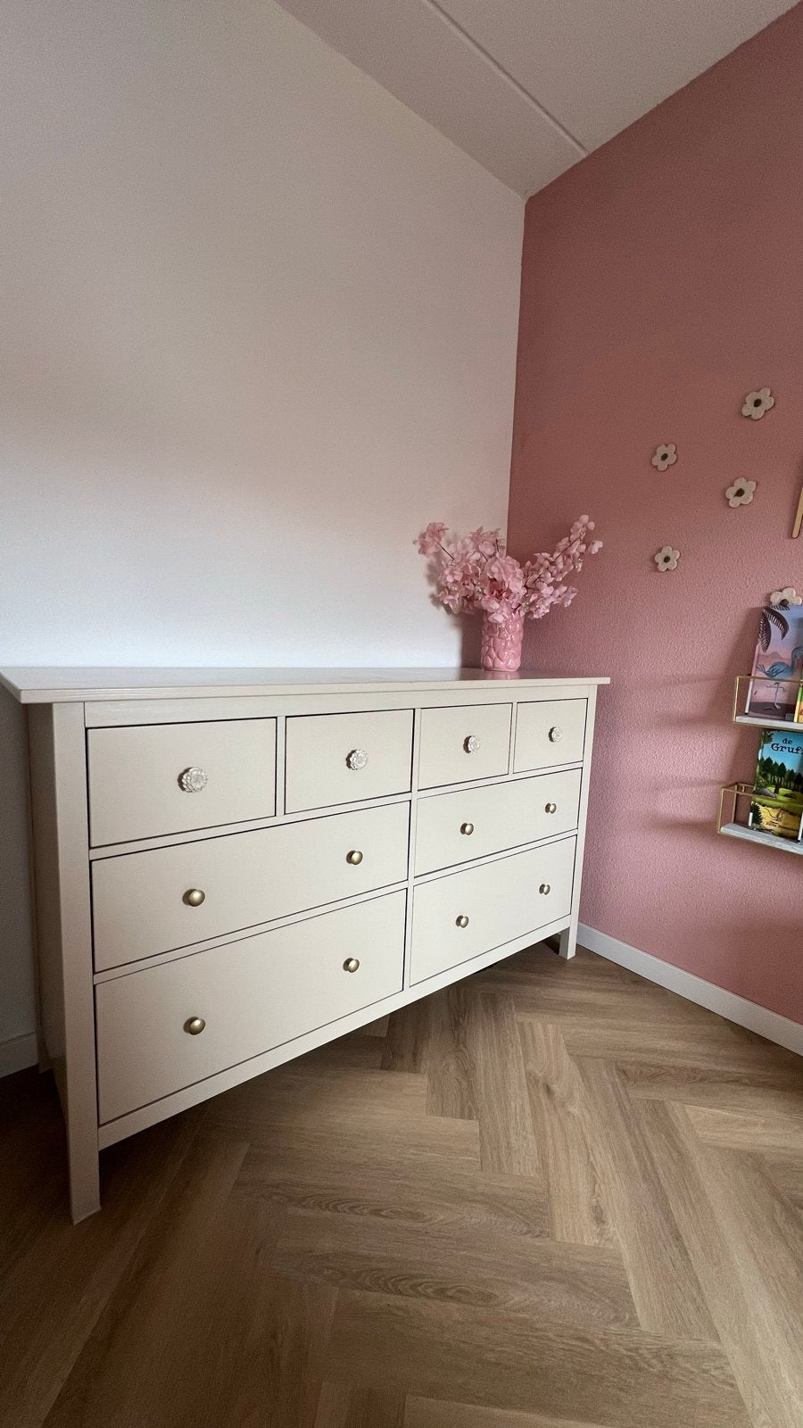 Ikea Hemnes kast, beige geverfd, Ophalen, Gebruikt, 5 laden of meer, 150 tot 200 cm
