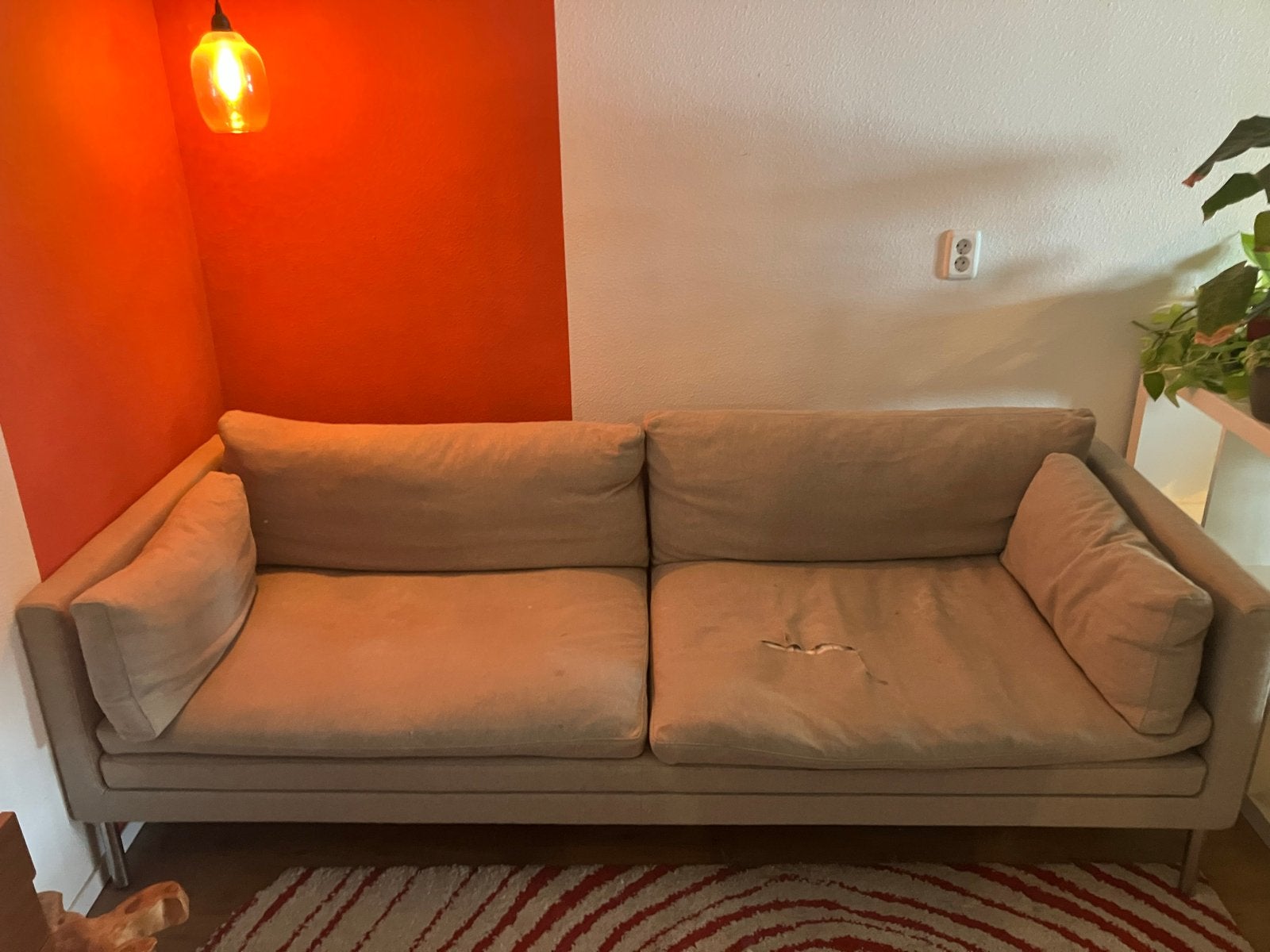 Gratis Comfortabele bank, 215x90 cm, Ophalen, Gebruikt, Driepersoons, 75 tot 100 cm