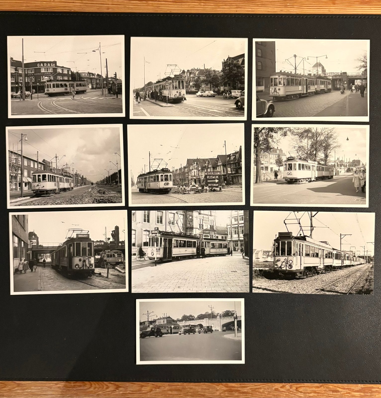 10 foto’s trams HTM (jaren 50/60) (2), Verzamelen, Ophalen of Verzenden, Gebruikt, Tram