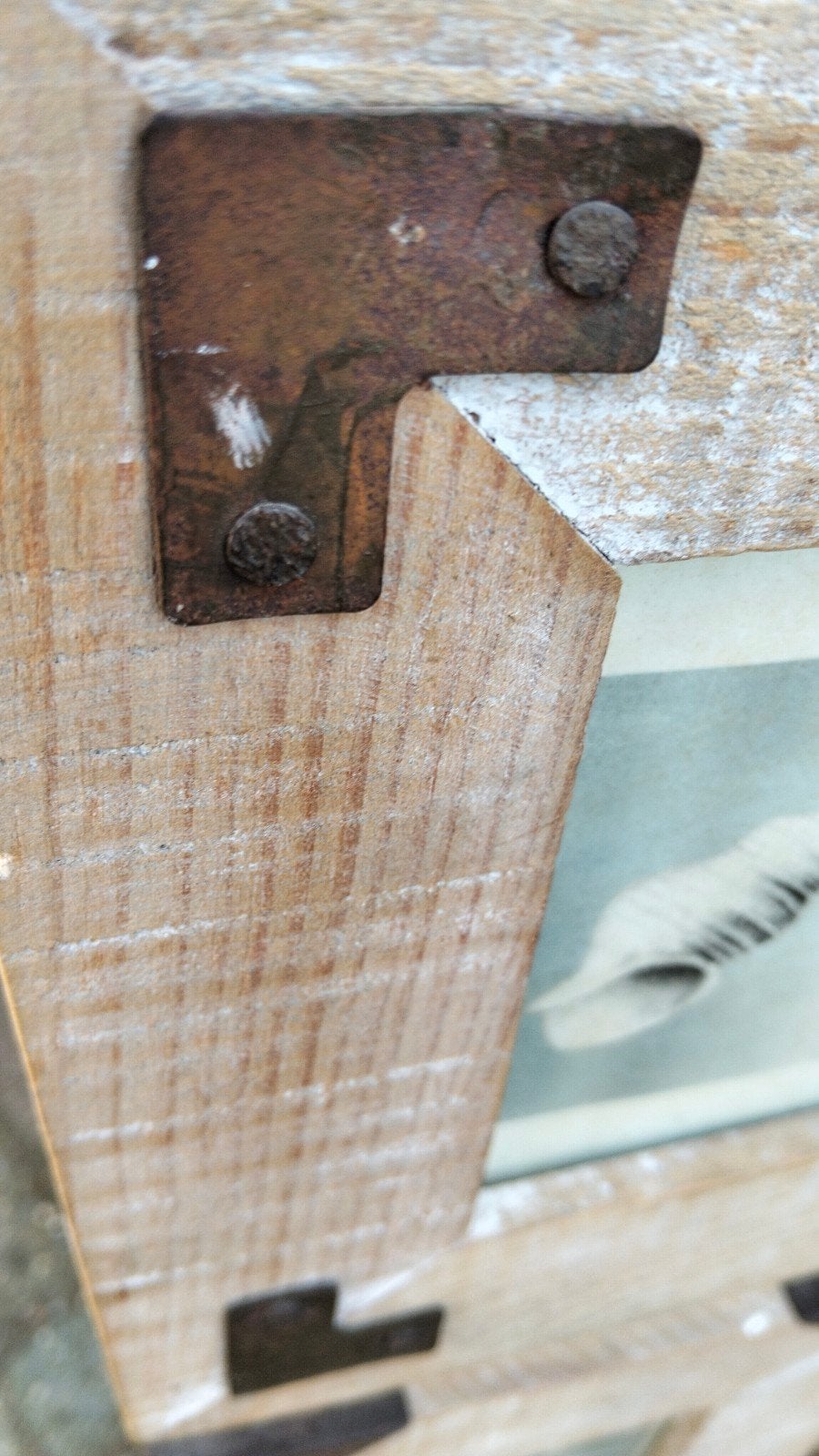 Brocante staande fotolijst
Geschikt voor 4 fotos, Ophalen, Gebruikt, Hout, .